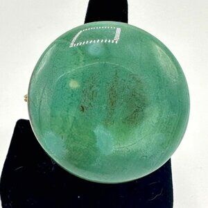 Massive Round Ceramic Green Statement Ring